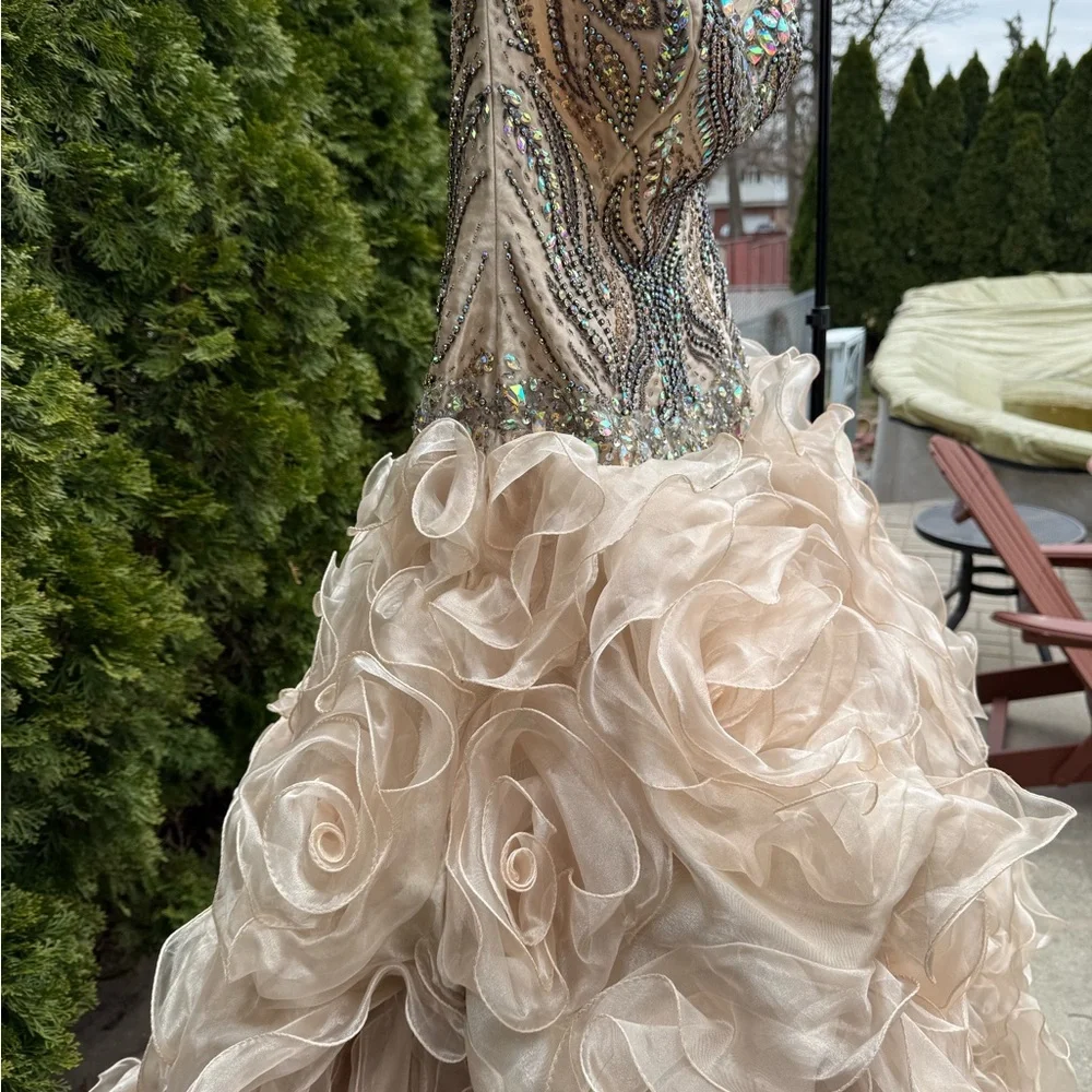 Quinceañera Champagne Strapless dress - Picture 8 of 16